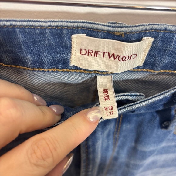 Driftwood Royce Straight Leg Jeans 30X27 Light to Mid Wash Raw Hem - Picture 5 of 11